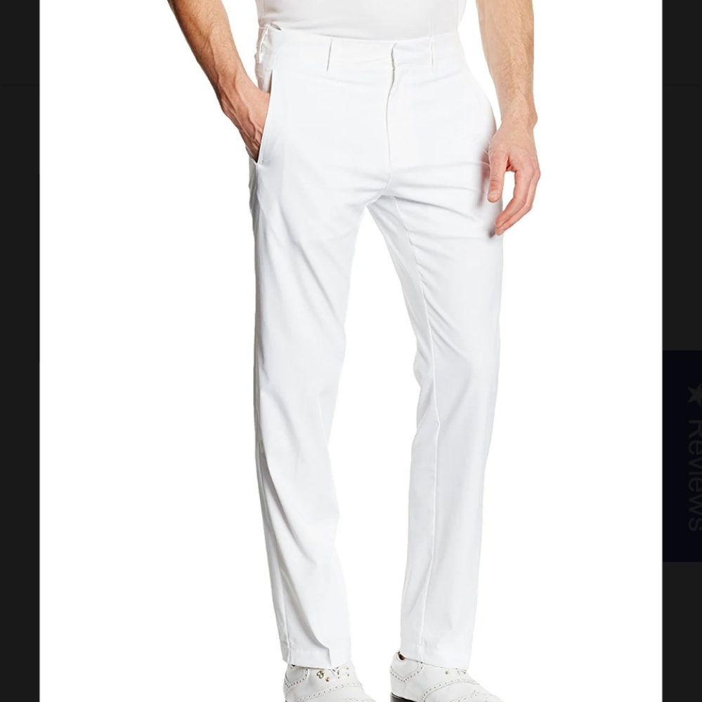 LIKE NEW adidas White Climalite Stretch Three Stripes Golf Pants Size 32 x 30